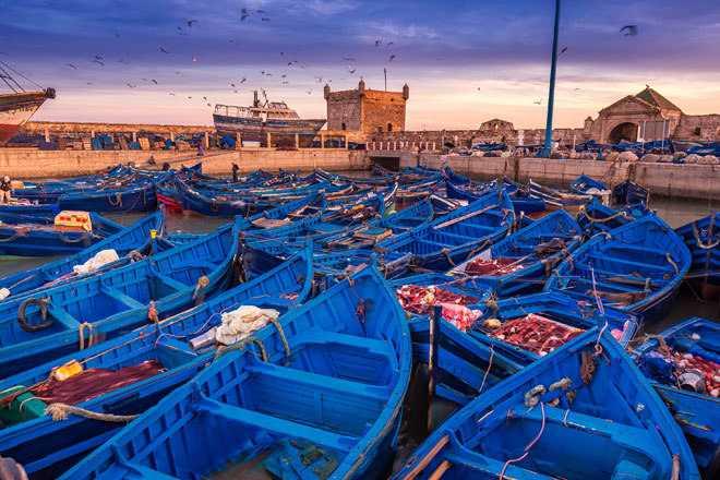 Paseo en barco por la costa de Essaouira - Atardecer en el Atlántico