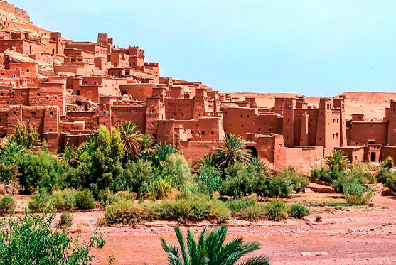 Tour de 7 días por el sur de Marruecos, mostrando kasbahs, palmerales y desierto